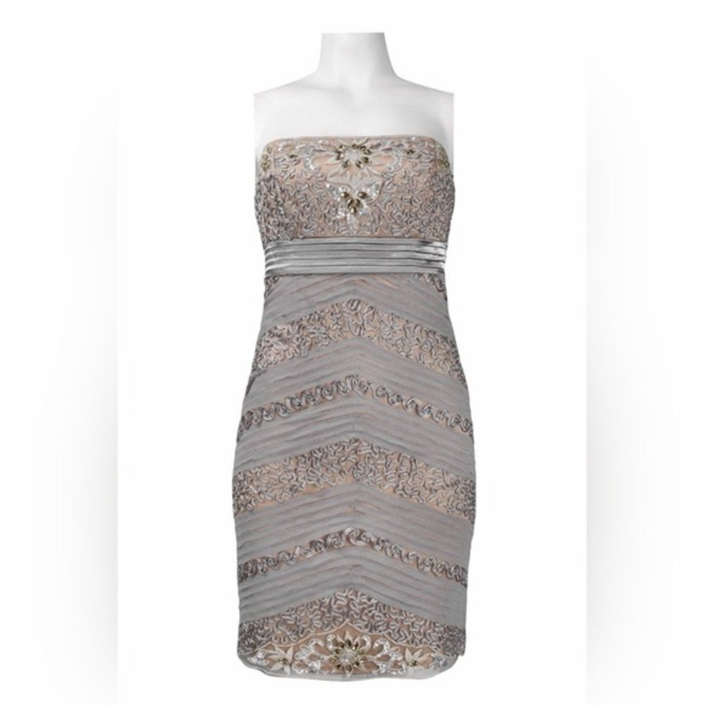 New vintage y2k Sue Wong Strapless wedding guest embellished Dress - Picture 1 of 14